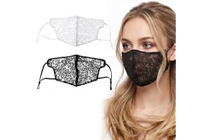 Apojgitn 2 Styck Maskeradmask Dam Spets Ansiktsmasker Svart Vitt