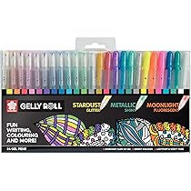 SAKURA Gelly Roll Metallic - Set 12 Penne Gel Metallizzate, Colori Assortiti, Punta 0,5mm - Per Scrittura, Disegno, Artigianato E Journaling