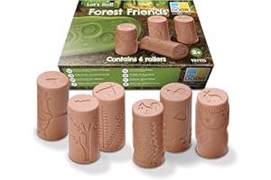 Yellow Door Let’s Roll Forest Friends | Set of Six Woodland Animal Playdough Rollers | Early Educational Toy for kids age 2 3 4 5 | Fine Motor Skills | Stamp and Roll in dough | Durable Outdoor Toys