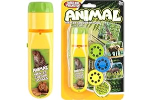 Georgie Porgy Torcia e Proiettore Bambini Proiettore Giocattoli per Parete Soffitto Tenda Educativo Scienza Impostato (Animale Selvaggio)