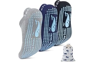 TENQUAN 3 Paires Chaussettes Antidérapantes pour Homme et Femmes pour Yoga, Pilates, Hôpital, Chaussette Antidérapantes pour Entraînement à la Maison