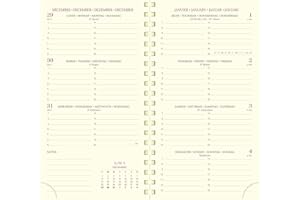 Exacompta - 16822E - Recharge agenda de poche Eurotime 16S spiralée - 9 x 16 cm - Semainier janvier à décembre 2026