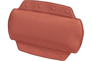 Spirella, Coussin de Bain Antibactérien et Antidérapant avec 8 Ventouses, Confort Optimal pour Douche et Baignoire, Idéal pour Sécurité et Détente, Rouge, 23 x 32 cm