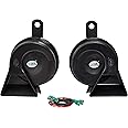 Hella Trumpet Horn (Set of 2), Universal Fit, Black Metal, 105 dB, Vehicle Horn