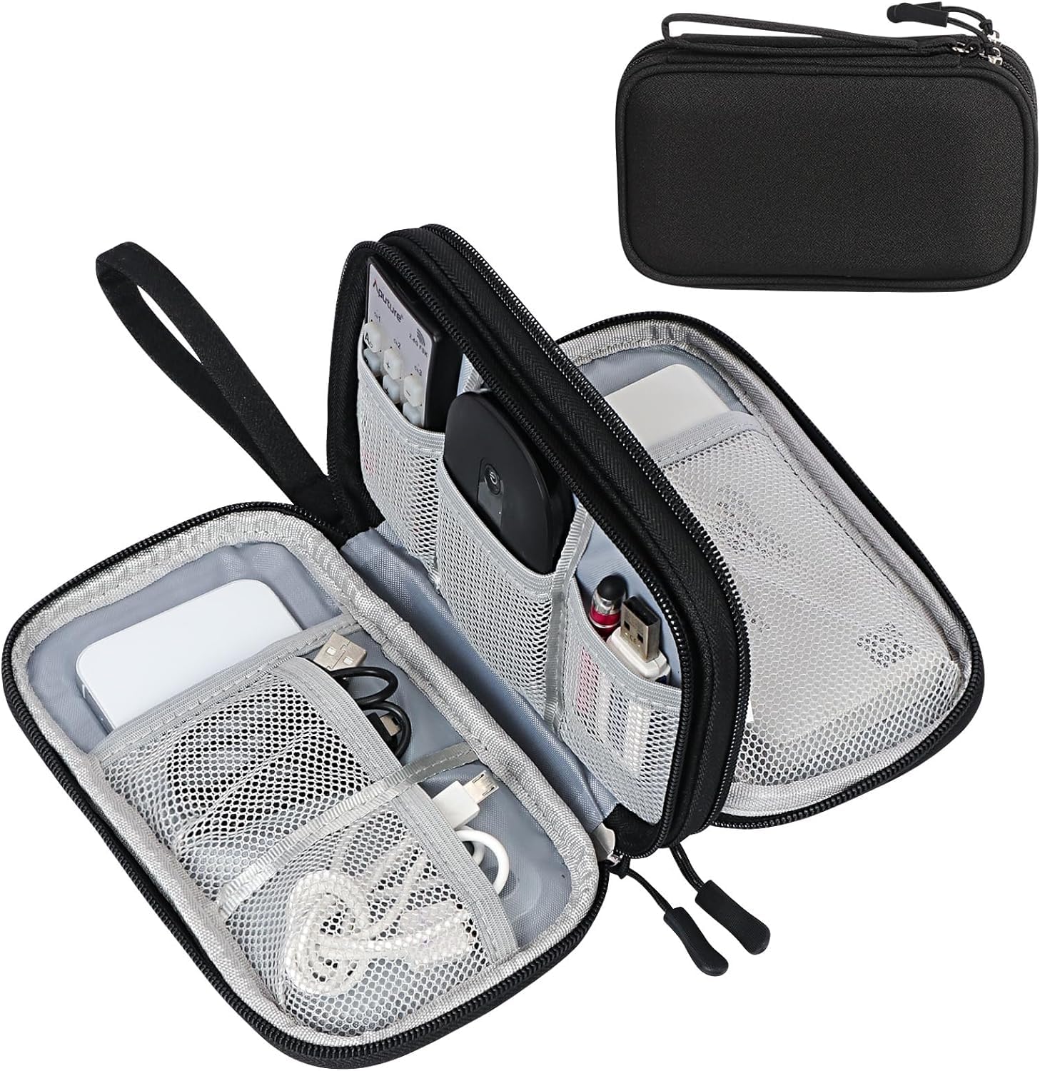 SaleOn Portable Storage Organizer Bag for USB Cable, Earphone, Power Bank, Mobile Charger, Hard Disk & Digital Gadgets with M