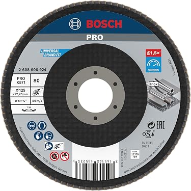 Produktbild von SW-Stahl Fächerschleifscheiben 115mm – NK60, 10 Stück – Für Aluminium, Stahl, Holz & Kunststoff