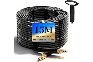 HUACOMMERCE 15m Hochdruckschlauch für Kärcher K2 K3 K4 K5 K7, 400 Bar (5800 PSI) mit Quick-Connect-Click-System, praktischer Verlängerungs- und Ersatzschlauch inkl. Aufbewahrungsgurt