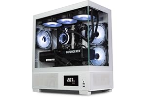 ionz Gaming PC - Desktop Computer, AMD Ryzen 7 5700X, NVIDIA RTX 5060,16GB RAM 1TB NVMe SSD, 360 mm AIO Cooler, Windows 11, 500W 80+ PSU, WiFi, Aether Vision, White