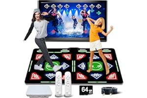 OZLET HDMI Single/Double Dance mat, 64GB Memory Card, with 614 Games, 81MV, 885 Songs. The Dance pad has Dancing, Running, Physical Games, Educational Games, Flannel material Luxury Children's Gifts