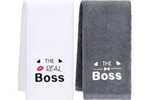 Photect Set Regali per Coppia Asciugamani con Ricamo 35 x 75 cm Regalo di Natale Compleanno Anniversario Festa Papà Mamma Asciugamano Festa del Nonna Nonno(Coppia)