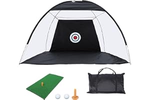 campMax 10x7ft Golf Practice Net with Turf, Golf Training Net with Hitting Mat for Indoor & Outdoor Backyard Driving Chipping