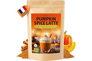 DETOX ORGANICA Pumpkin Spice Latte - 80g d'Épices en poudre à la Citrouille - Idéal pour Latte Macchiato et Tarte à la Citrouilles en période hivernale de Noël - 100% Naturel, Vegan et sans gluten