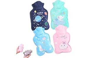 ESTART Kleine Mini-Wärmflasche, schöne und wiederverwendbare Handwärmer, tragbar, waschbar, weiche Flasche, 200 ml Fassungsvermögen, 4 Stück