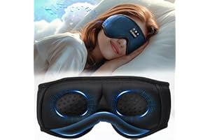LC-dolida Masque de Sommeil avec écouteurs Bluetooth V5.4, Masque de Nuit Sans Fil peut Jouer 15 Heures Casque de Sommeil Bluetooth pour les Voyages,la Sieste, le Travail Posté