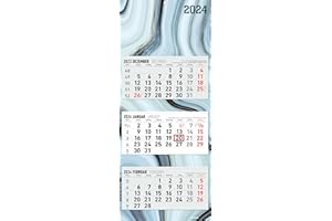 ‎ALPHA EDITION 3-Monatskalender Design 2024 - Büro-Kalender 33x20 cm (geschlossen), 33x80 cm (geöffnet) - faltbar - mit Datumsschieber - Alpha Edition