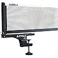 JOOLA Easy Competition Table Tennis Net and Post Set - Portable and Easy Setup 72" Regulation Size Ping Pong Screw On Clamp Net