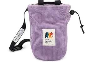 Oso Supply Co - Vintage Corduroy Chalk Bag for Rock Climbing, Bouldering Chalk Bucket with Belt and Zippered Pocket - Perfect Rock Climbing Gear, Equipment for Indoor Gym and Outdoors