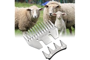 MUYIRTED Sheep Blades Shears Kit, Sheep Shearing Combs and Cutters - Metal Sheep Shearing Clippers for Sheep Shears Electric Clippers (Straight)