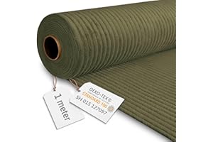 DreamRoots Tela de Pana de 380 g/m² de peso - Tela Tapiceria de 140 cm de ancho - Tejido de Pana Dark Olive 1M