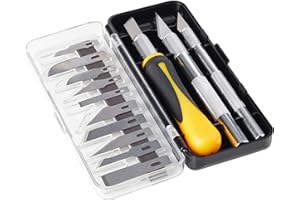 Modelcraft PKN3305/S Precision Craft Knife Set , Silver , 16 Piece