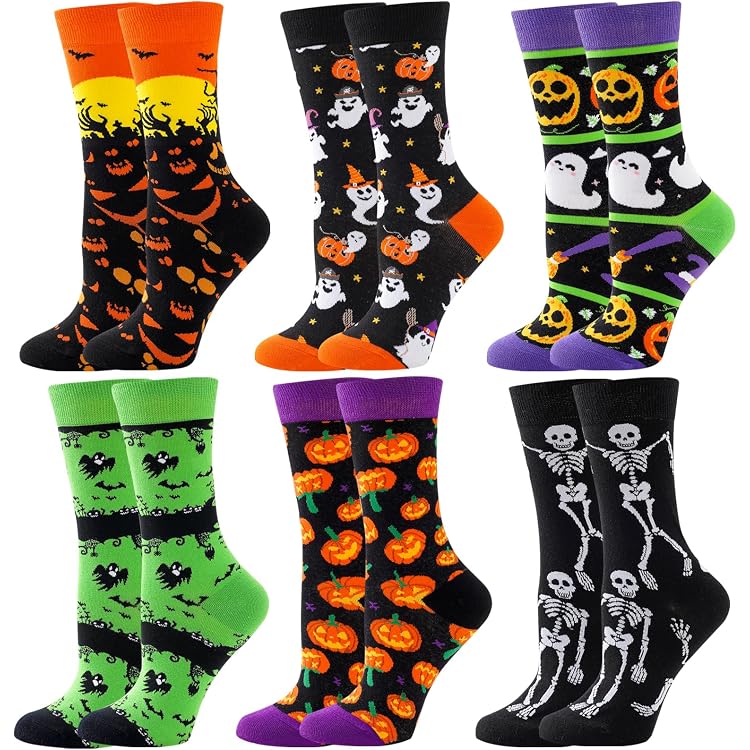 Chaussettes Drôles Avec Yeux 3D - Lot De 4 Paires Colorées Pour Femmes (Taille 36-40) - Cadeau Halloween & Anniversaire - 7