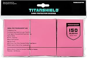 TitanShield (150 fundas/chicle rosa) Tamaño estándar Juego de mesa Fundas para cartas de intercambio Protector de cubierta para MTG, Dropmix