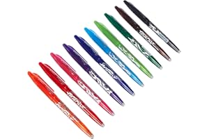 Pilot Frixion BL-FR7 Lot de 10 stylos rollers effaçables 0,7 mm Pointe 0,7 mm, 10 , modèle de capuchon (sans gomme, multicolore)