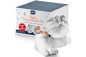 Niimo® 3D Gipsabdruck Baby Hand und Fuß - Detailgetreues & ungiftiges Fußabdruck & Handabdruck Set, Baby Geschenk, Neugeborenen Geschenk zur Geburt (0-9 Monate)