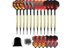 TYGFRT Soft Tip Dart Set Includes 12 Darts, 12 Dart Wings, 100 Replaceable Dart Heads, 1 Storage Bag, Professional Darts, Safety Darts Suitable for Professional Training and Leisure Competitions