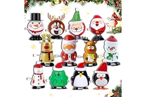 WELLXUNK Weihnachten Aufziehspielzeug - 12 Stück Uhrwerk Spielzeug, Wind Up Toy für Kinder - Lustiges Geschenk