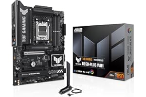 ASUS TUF GAMING B850-PLUS WIFI - Placa base AMD ATX, 14+2+1 etapas de potencia DrMOS 80A, DDR5, PCIe 5.0, 3 ranuras M.2, WiFi 7, Realtek 2.5Gb Ethernet, DisplayPort, HDMI, USB 20Gbps Tipo-C, Aura Sync