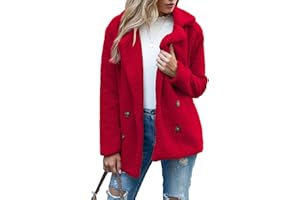 Boutons d'automne Et d'hiver, Revers, Cardigan en Molleton Ample, Manteau De Laine GâTeau De Mouton Femmes, Vestes, Hauts