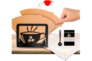 LIBIBIO Coffret Café 3 Pièces : Porte Filtres à Café + Cuillère Doseuse + Sachet ZIP pour Café Moulu - Couleur Noire - Rangement jusqu'à 100 Filtres Papier