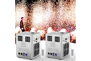 FODEXAZY 530W Macchine pirotecniche, macchina per fuochi d'artificio a scintilla fredda DMX512 Effetto scenico con telecomando per Bar Party Wedding Concert Halloween Natale, 2 pezzi d'argento