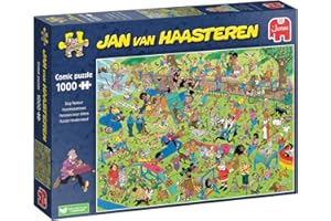 JUMBO Jan Van Haasteren Dog Parkour - 1000 elementów puzzle i komiksy dla dorosłych - duże puzzle dla dorosłych - 100% karton z recyklingu 1000 szt. układanka, zabawne puzzle dla dorosłych - wymiary 68 x 49