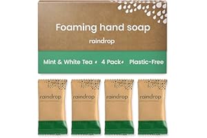 RAINDROP CLEAN Raindrop Sustainable 4x Eco-friendly Hand Wash Refill Tablets, 1 Tablet = 1 Bottle of Soap 300 ml, Mint &White Tea