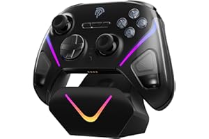 EasySMX Manette PC Sans Fil avec Station de Charge/RGB/TMR Joystick Déclencheur, Manette Switch/Switch2 Bluetooth Rechargeable, D10 Contrôleur Mobile pour Switch 2/Switch/PC/Android/iOS/Steam, Noir