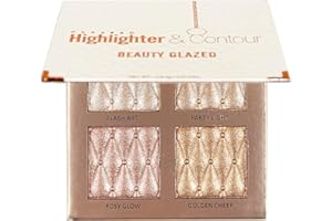 BEAUTY GLAZED 4 kolory rozświetlaczy do konturowania twarzy, rozjaśniania i cieniowania ciała, bronzer puder, brokat, rozświetlający makijaż