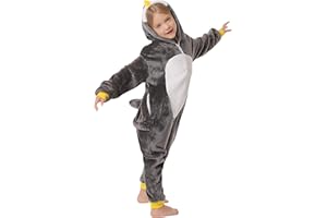 corimori - Pablo the Pingwin dzieci chłopcy dziewczynki Onesie kombinezon kostium przebranie (rozm. 110-130 cm), czarny