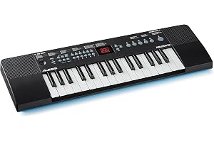 Alesis Melody 32 Mini Pianokeyboard | 32 Tangenter, 300 Ljud, USB/Batteridrift, Pianolektioner Ingår, för Nybörjare
