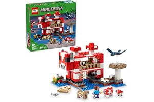 LEGO Minecraft Dom Grzybowej Krowy, Konstrukcyjna Zabawka dla Dziecka do Zbudowania, Figurki Zwierząt i Akcesoria, w tym Skrzynia, Prezent dla 8-latka, dla Chłopca i Dziewczynki, dla Fana Gry, 21270