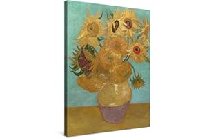 PICANOVA – Vincent Van Gogh Girasoli Sunflowers 30x40cm – Quadro Su Tela – Stampa Incorniciata Con Spessore Di 2cm Altre Dimensioni Disponibili Decorazione Moderna