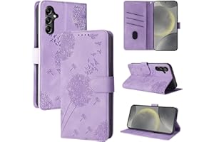 Rostsant Handyhülle für Samsung Galaxy S24 Löwenzahn PU Leder Samsung Galaxy S24 Flip Case Brieftasche Tasche Hülle Magnetisch Handyhülle für Samsung Galaxy S24 Violett