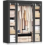 SONGMICS Kleiderschrank 2er Set - Faltbare Garderobe Mit 2 Kleiderstangen