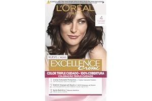 L'Oreal Paris Excellence Coloración Crème Triple Protección, Tono: 4 Castaño