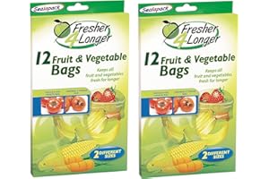 2x12 Sealapack Fruit & Vegetable Bags – Fresher 4 Longer – 2 Different Sizes – Bundled by Smart Cutie