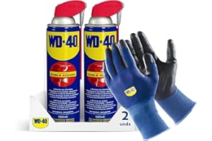 Wd-40 - Lubricante Wd40 Doble Acción 500 ml - Pack 2 Unidades y Guantes Originales de WD-40