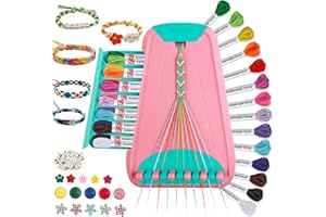 TingingYuli Kunst und Handwerk für Kinder im Alter von 8-12 Jahren,Freundschaftsarmband-Machset für Mädchen, Schmuckherstellungsset,Weihnachtsgeschenke für Kinder im Alter von 6-12 Jahren (Rosa/Cyan)