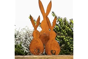 ‎STORM'S GARTENZAUBEREIEN Storm's Gartenzaubereien Gartenstecker - Osterhasen 3er Set 1 große Hase und 2 kleine Hasen für die Osterdekoration