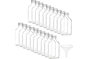 Belle Vous Mini Bouteille 100 ml avec Bouchon Argent et Entonnoirs (Lot de 20) - Bouteilles Miniatures Vides pour Mariages et Fêtes - Mignonettes Alcool, Schnaps, Whisky, Shooters et Spiritueux